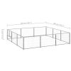 Dog Kennel Silver 96.9 ft¬≤ Steel