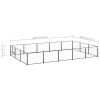 Dog Kennel Black 161.5 ft¬≤ Steel