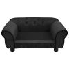 Dog Sofa Black 28.3"x17.7"x11.8" Plush