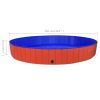 Foldable Dog Swimming Pool Red 118.1"x15.7" PVC