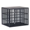 NEW HEAVY DUTY DOG CRATE FURNITURE FOR LARGE DOGS WOOD & STEEL DESIGN DOG CAGE INDOOR & OUTDOOR PET KENNEL 38X30X32INCH PET PLAYPEN WITH COVER METAL D