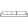 Dog Kennel Black 107.6 ft¬≤ Steel