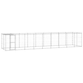 Outdoor Dog Kennel Galvanized Steel with Roof 234.4 ft¬≤