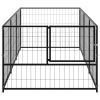 Dog Kennel Black 32.3 ft¬≤ Steel