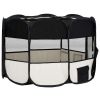 Foldable Dog Playpen with Carrying Bag Black 49.2"x49.2"x24"