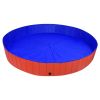 Foldable Dog Swimming Pool Red 118.1"x15.7" PVC