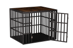 NEW HEAVY DUTY DOG CRATE FURNITURE FOR LARGE DOGS WOOD & STEEL DESIGN DOG CAGE INDOOR & OUTDOOR PET KENNEL 38X30X32INCH PET PLAYPEN WITH COVER METAL D