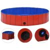 Foldable Dog Swimming Pool Red 63"x11.8" PVC