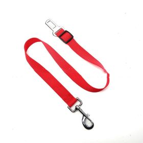 Retractable Pet Car Safety Belt Traction Rope (Option: Red-2.5x70cm)