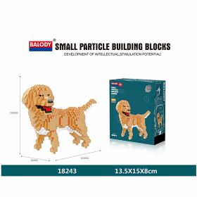 Cartoon Simulation Pet Dog Building Blocks Mini Dachshund Poodle Doberman Model Children's Toy Gift Dog Pet Building Blocks (Color: 18243, size: With box)