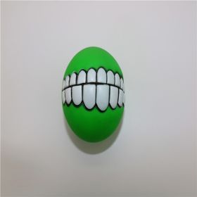 Pet Squeaky Ball Interactive Dog Chewing Toy with Funny Large Teeth Design for Aggressive Chewers Toy (Color: Green)