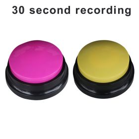 2Pcs Recordable Talking Button Pet Child Interactive Toy Voice Recording Sound Buttons Answer Buttons Pet Training Tool Dog Toys (Color: rose red - yellow, Ships From: CN)