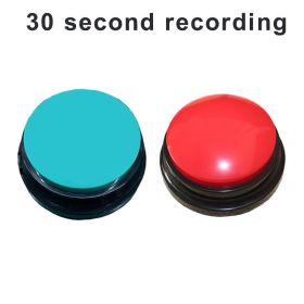 2Pcs Recordable Talking Button Pet Child Interactive Toy Voice Recording Sound Buttons Answer Buttons Pet Training Tool Dog Toys (Color: red - lake blue, Ships From: CN)