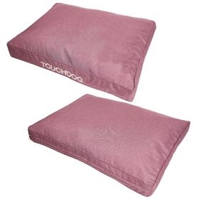 Touchdog 'Hushky' Water-Resistant Premium Rectangular Raised Dog Mat (Color: pink, size: small)