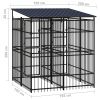 Outdoor Dog Kennel with Roof Steel 39.7 ft¬≤