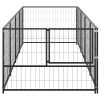 Dog Kennel Black 43.1 ft¬≤ Steel