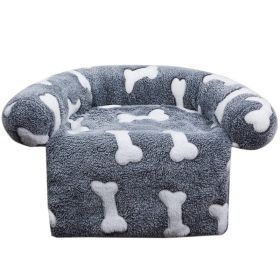 Pet Supplies Plush Kennel Sofa Blanket (Option: Gray Bone-110x130cm1720G)